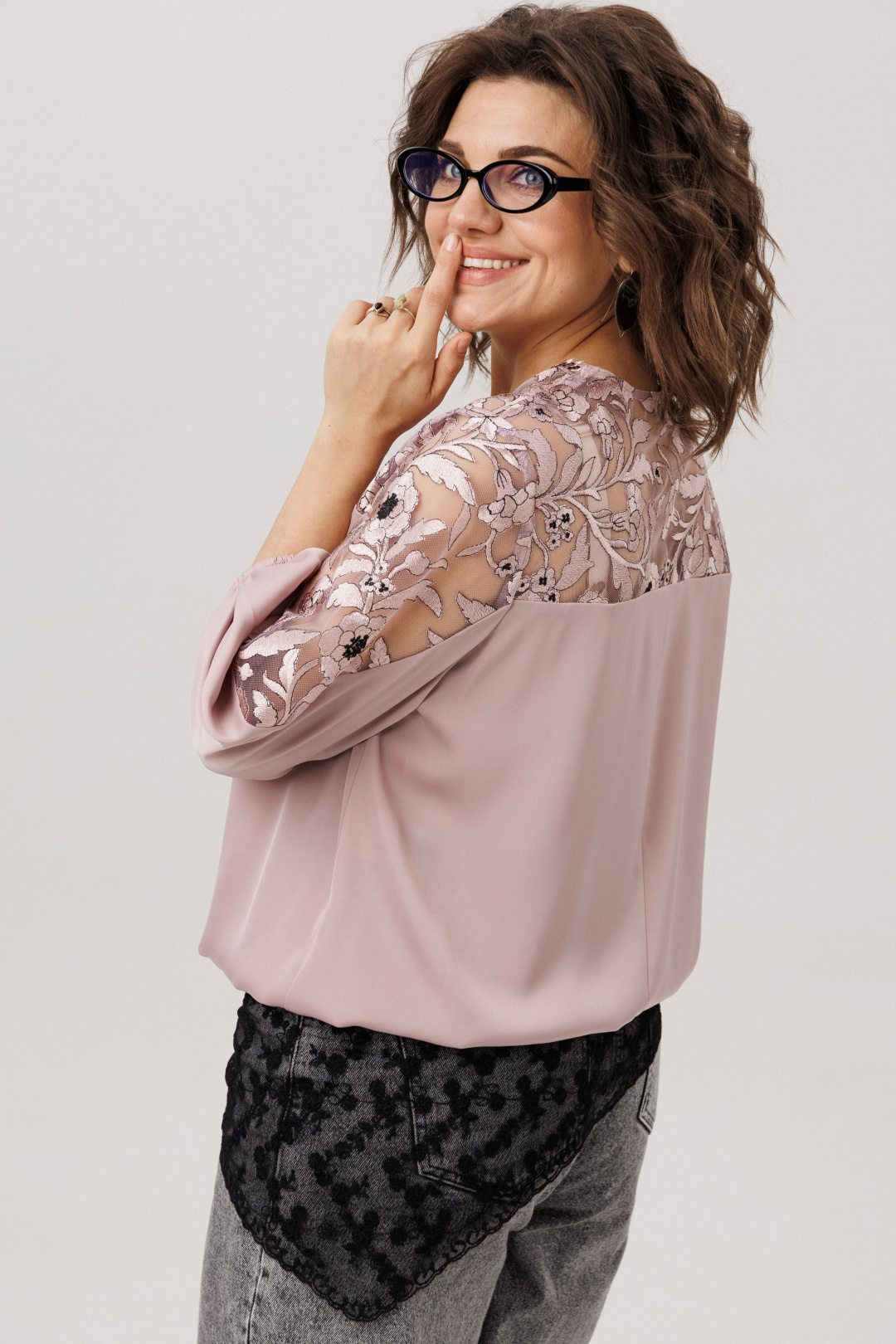 Блузка ANELLI LAUREL 1790 пудровая вуаль - фото 5