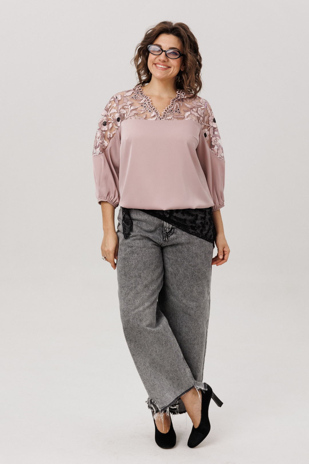 Блузка ANELLI LAUREL 1790 пудровая вуаль - фото 6