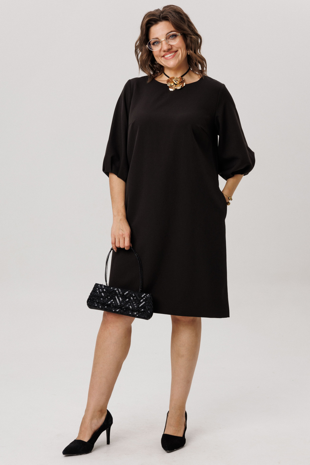 Платье ANELLI LAUREL 1792 лепесток черной мальвы - фото 6