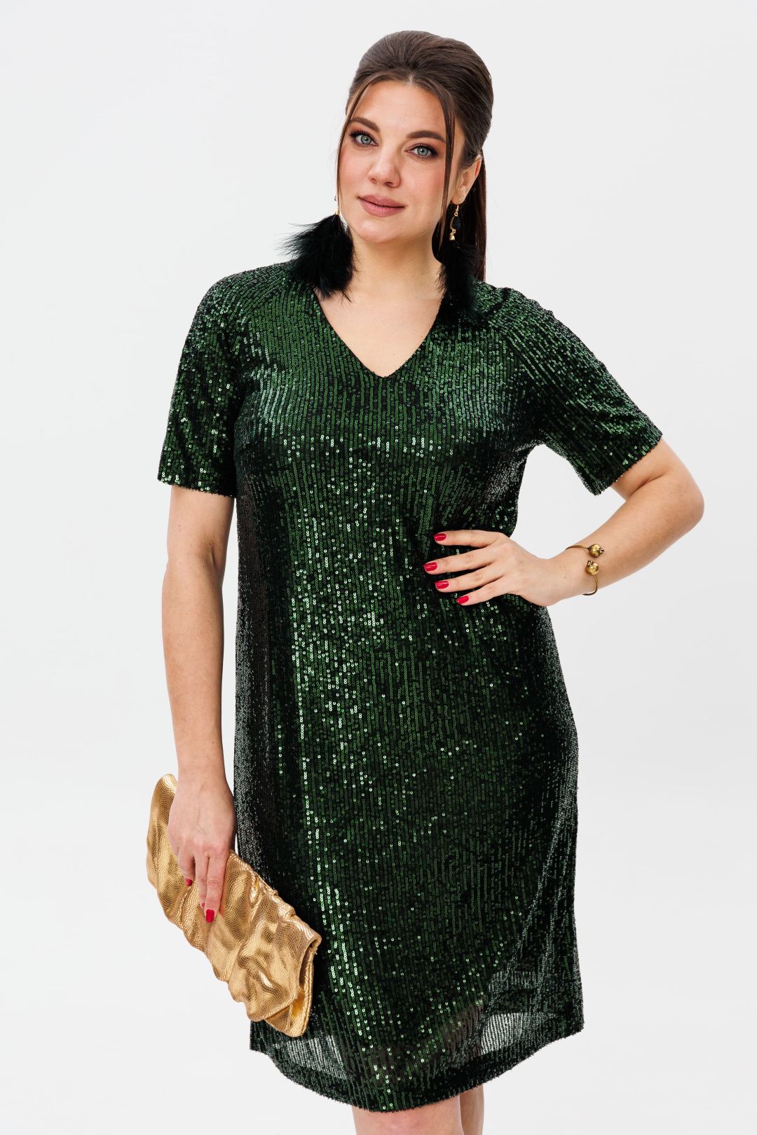 Платье ANELLI LAUREL 1797 изумруд - фото 2