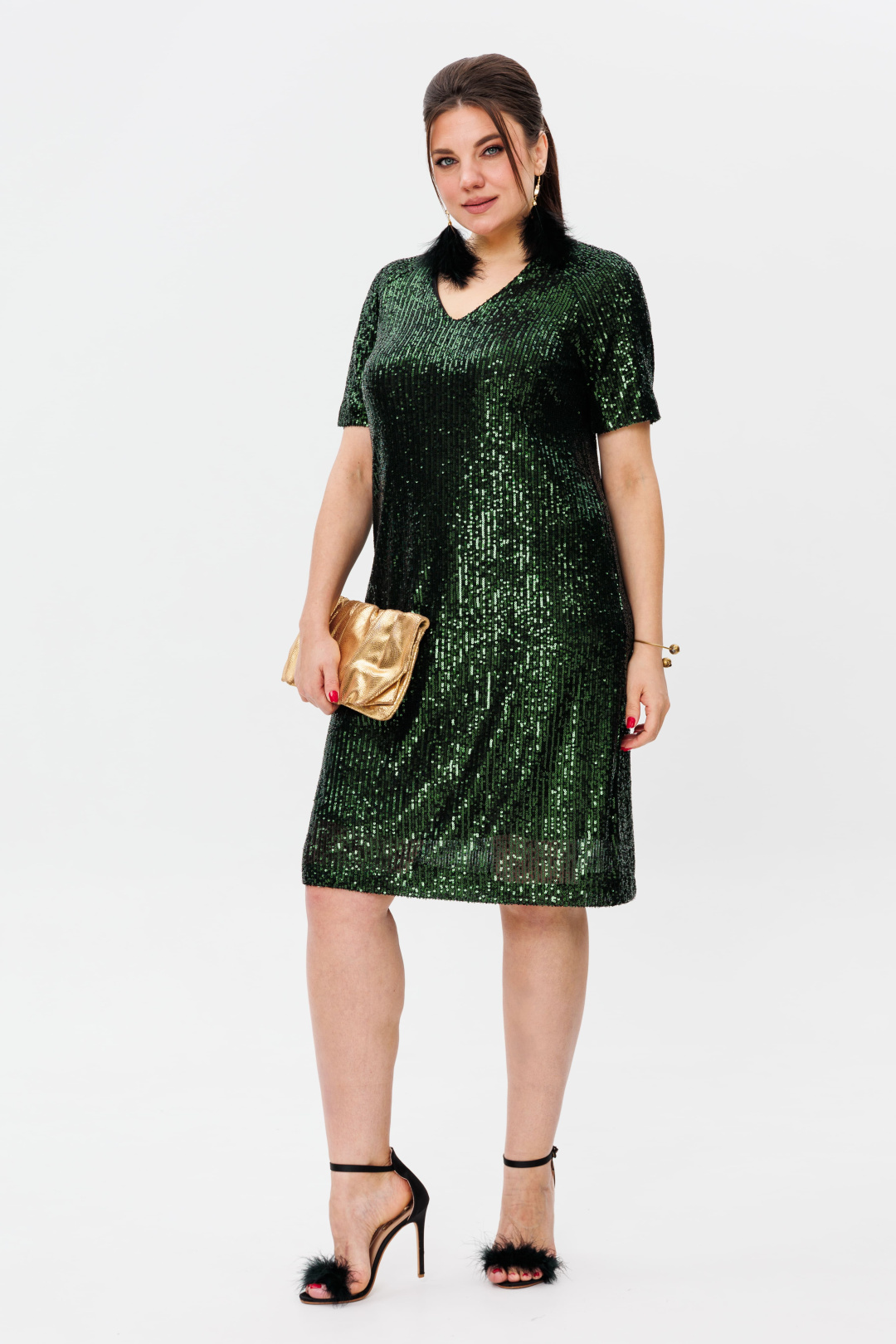 Платье ANELLI LAUREL 1797 изумруд - фото 3