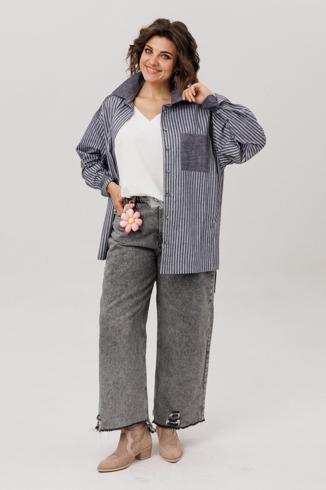 Рубашка ANELLI LAUREL 1800 пепельный туман - фото 2