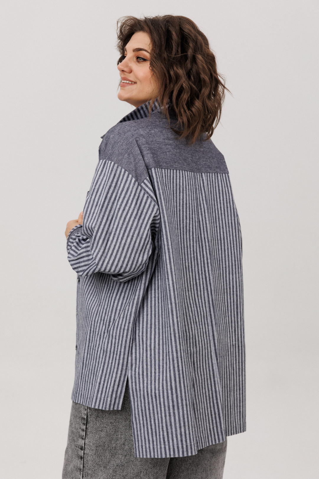 Рубашка ANELLI LAUREL 1800 пепельный туман - фото 3