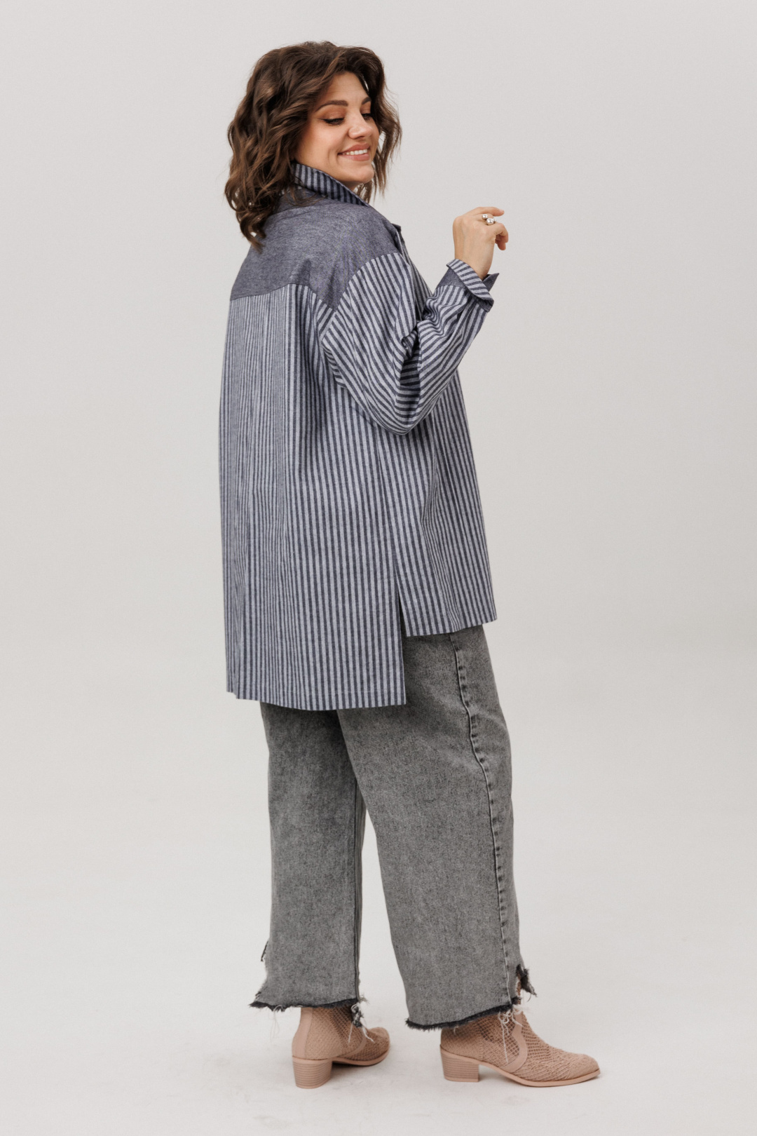 Рубашка ANELLI LAUREL 1800 пепельный туман - фото 4