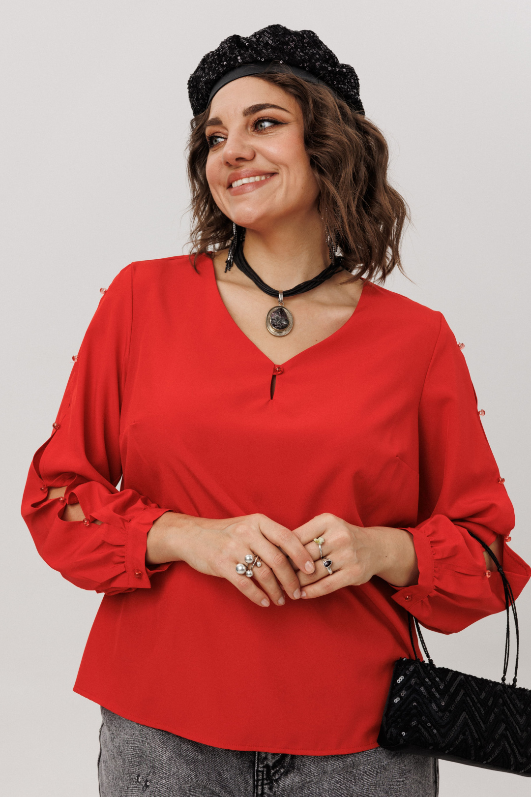 Блузка ANELLI LAUREL 1802 тот самый красный - фото 1
