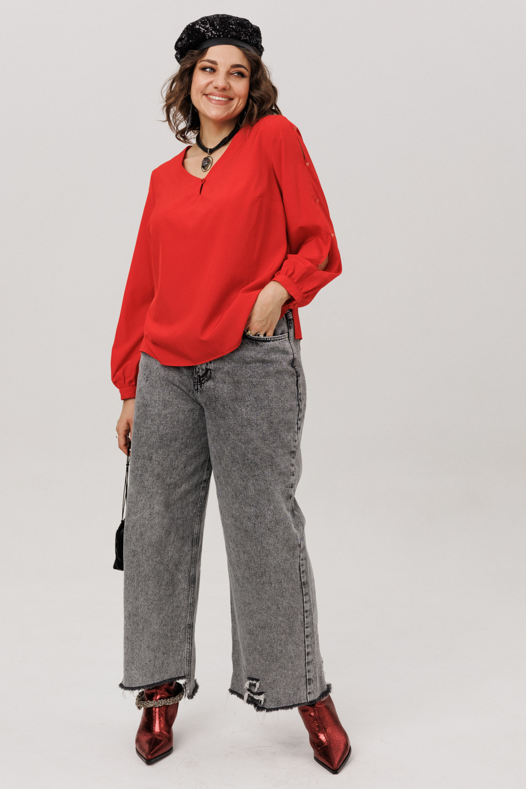 Блузка ANELLI LAUREL 1802 тот самый красный - фото 2