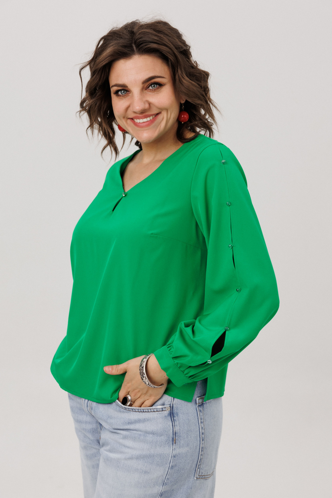 Блузка ANELLI LAUREL 1802 тот самый зеленый - фото 1