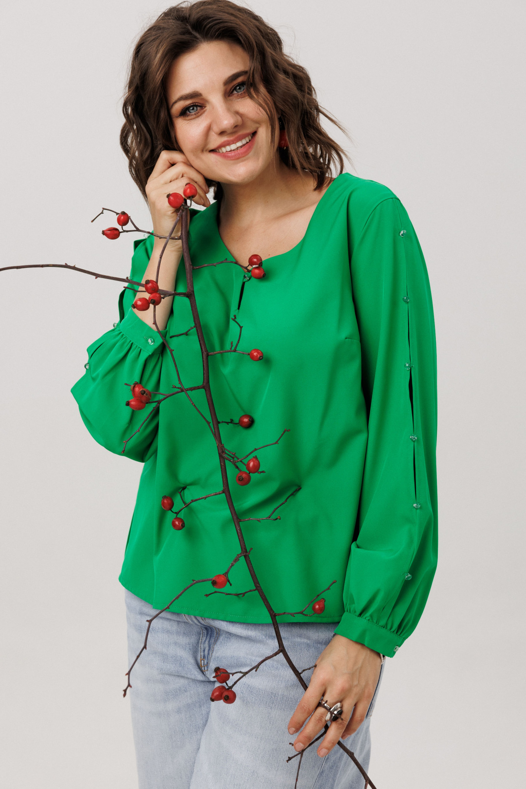 Блузка ANELLI LAUREL 1802 тот самый зеленый - фото 2