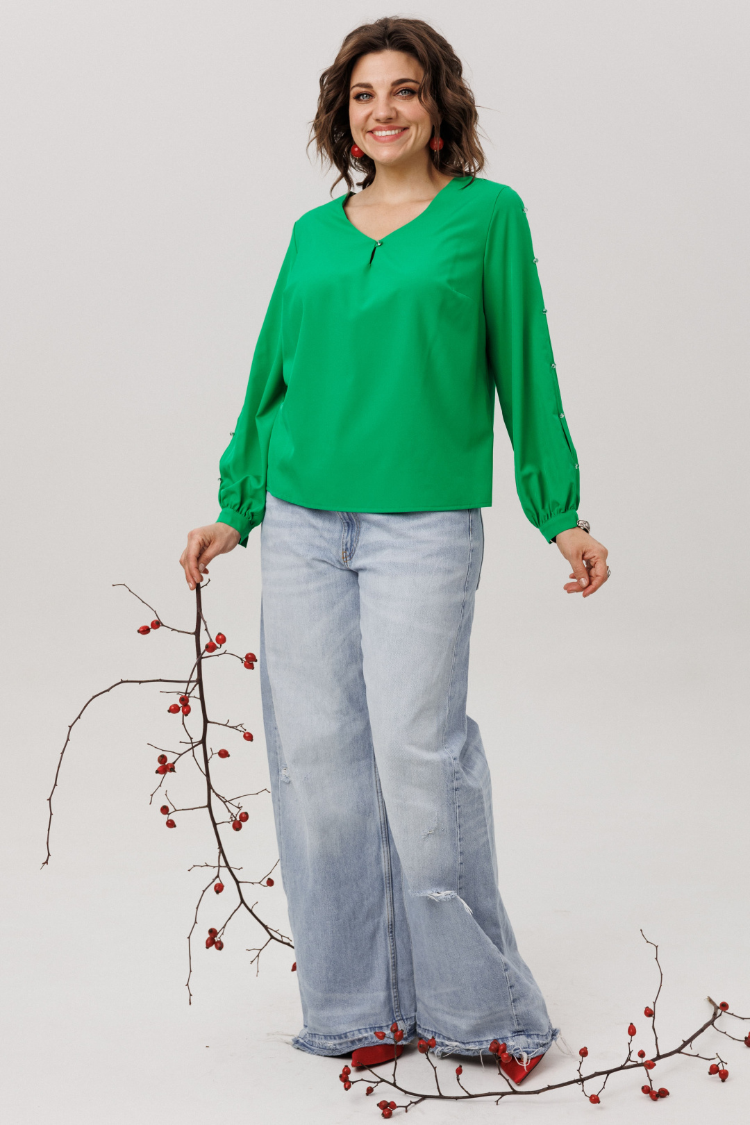 Блузка ANELLI LAUREL 1802 тот самый зеленый - фото 5