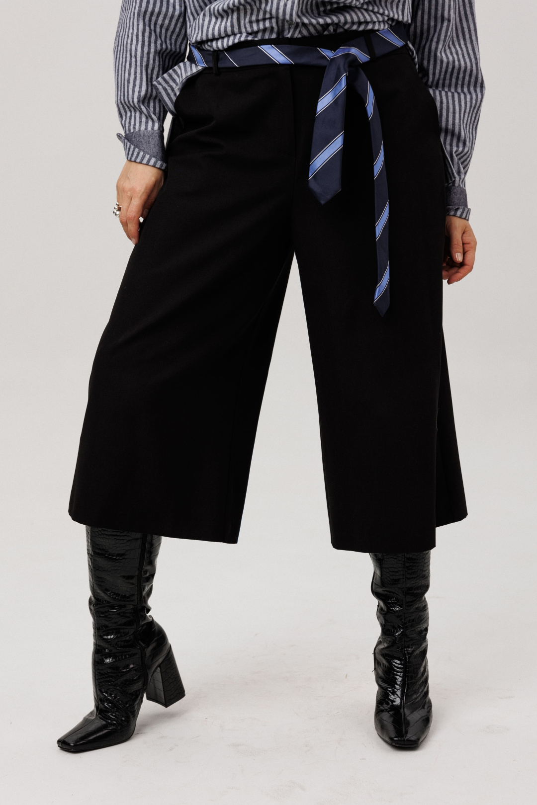 Брюки-кюлоты ANELLI LAUREL 1803 черная материя - фото 2