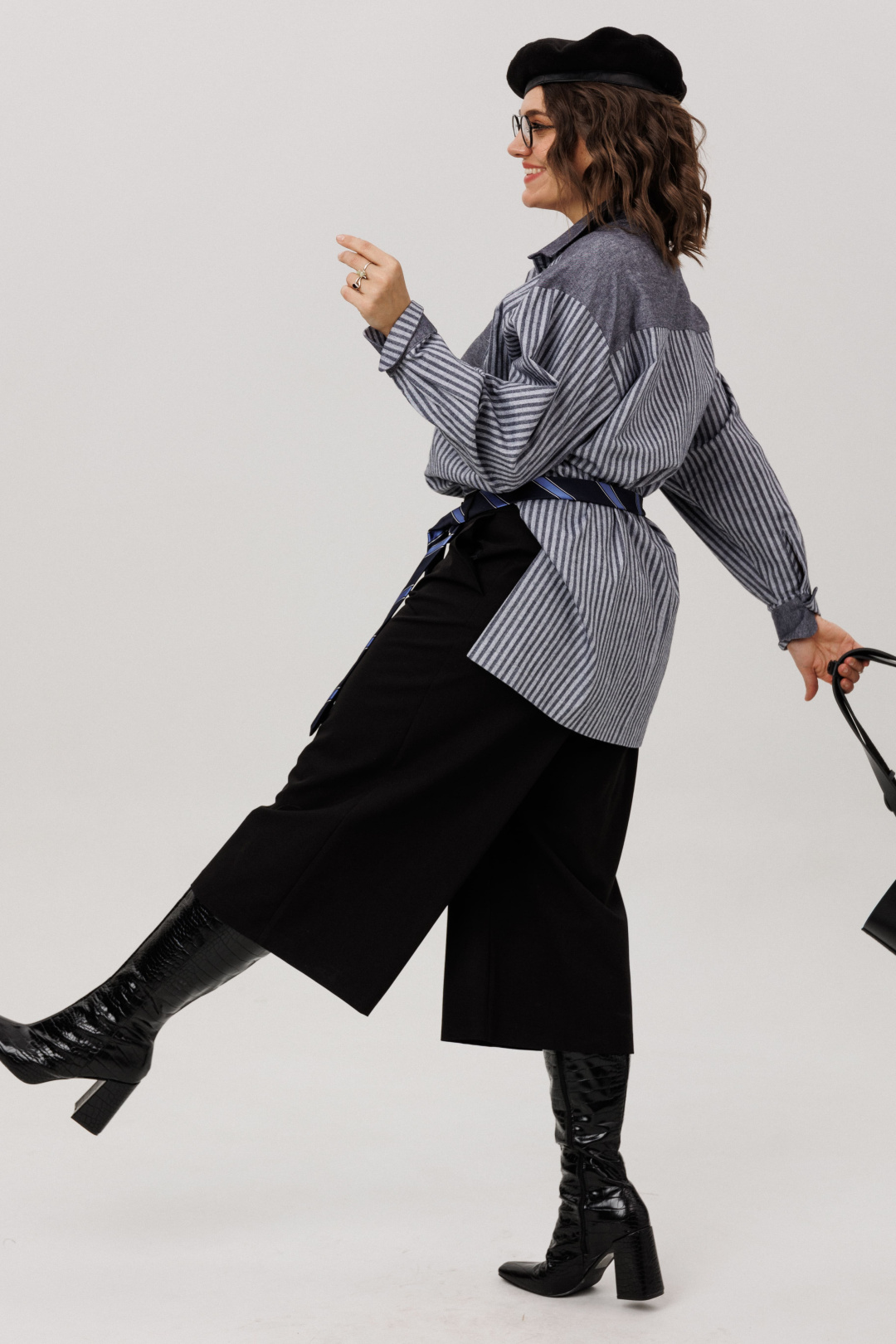 Брюки-кюлоты ANELLI LAUREL 1803 черная материя - фото 4