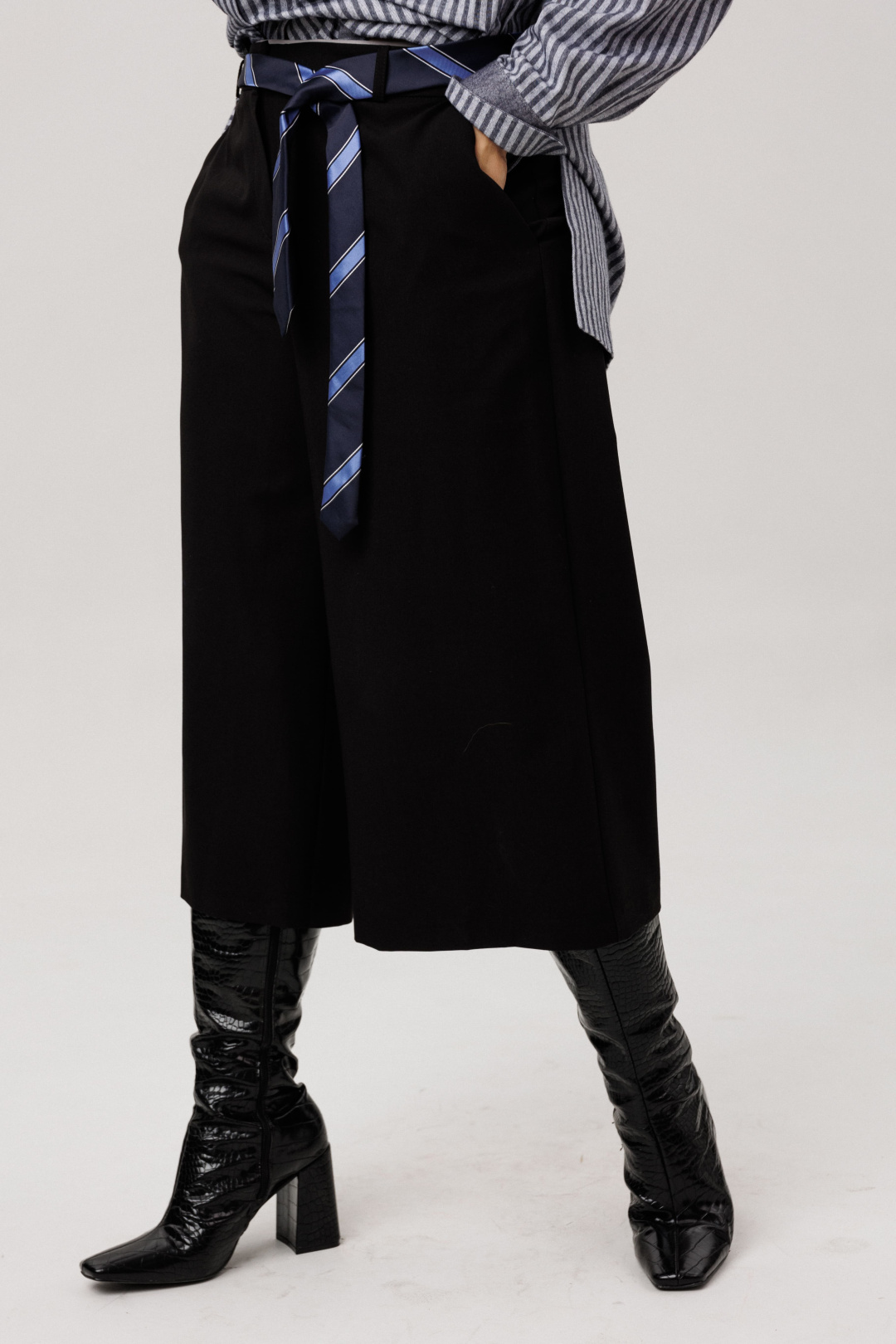 Брюки-кюлоты ANELLI LAUREL 1803 черная материя - фото 5