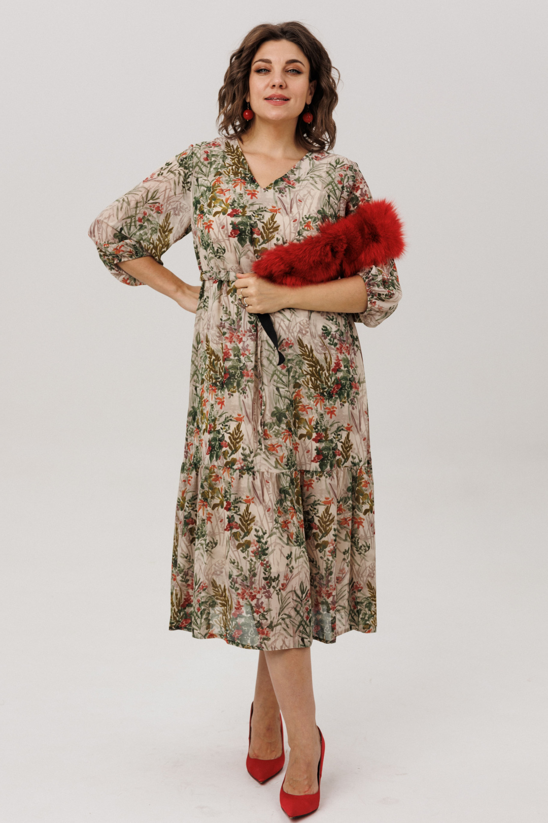 Платье ANELLI LAUREL 1805 кремовая виола - фото 1