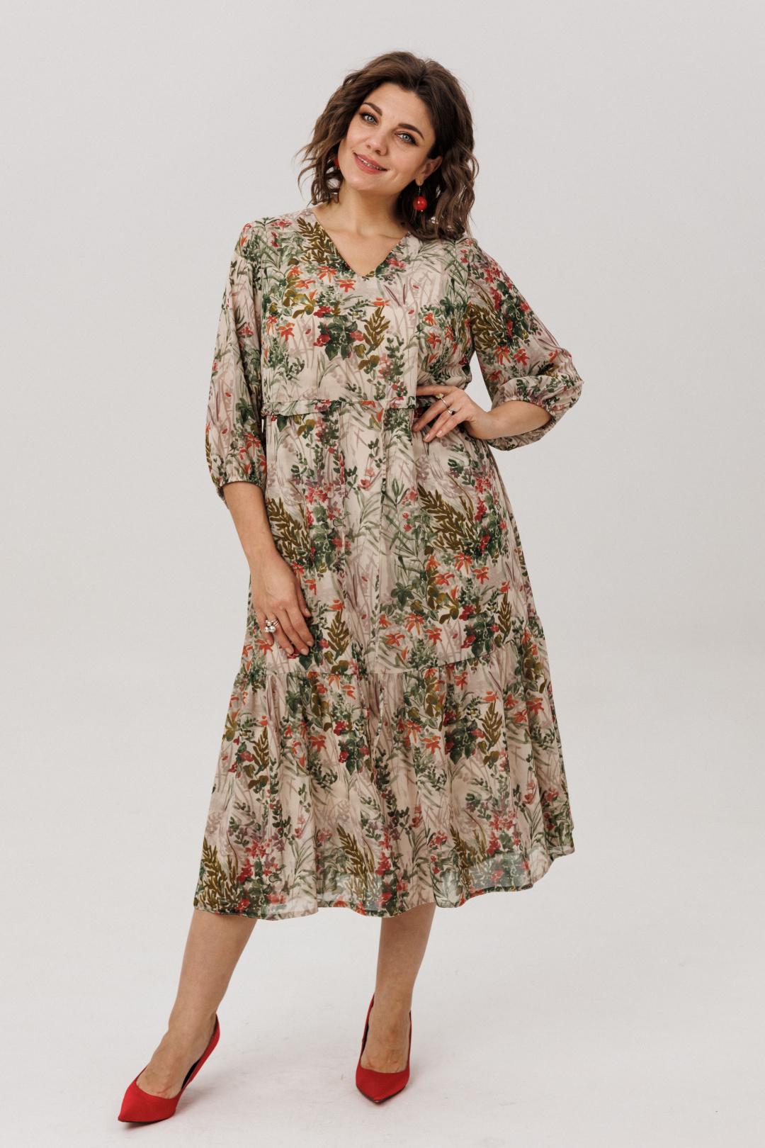 Платье ANELLI LAUREL 1805 кремовая виола - фото 5