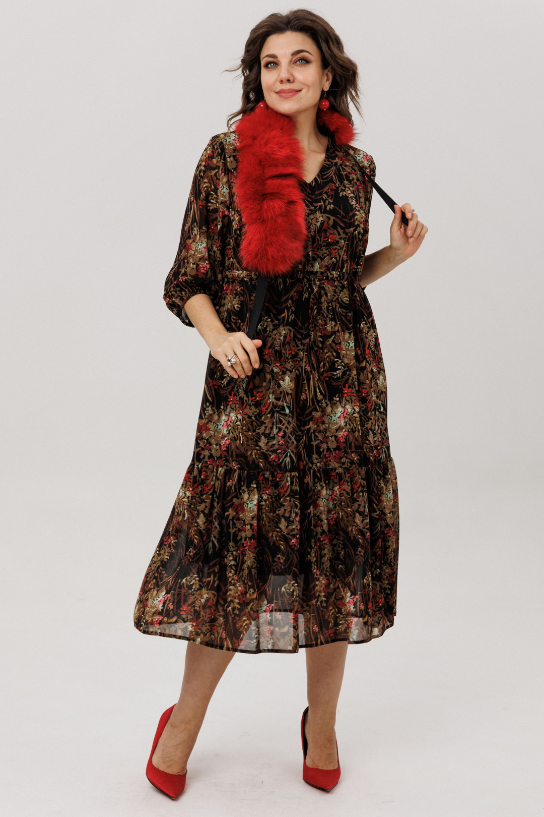 Платье ANELLI LAUREL 1805 шоколадная виола - фото 1