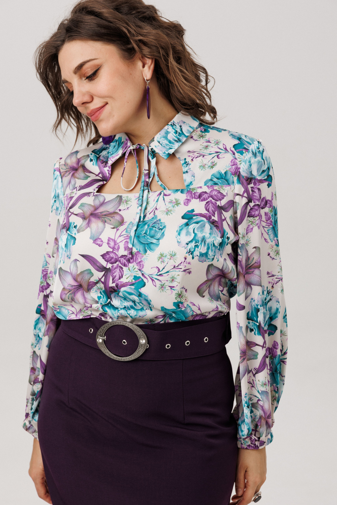 Блузка ANELLI LAUREL 1806 розы лилии пионы - фото 3