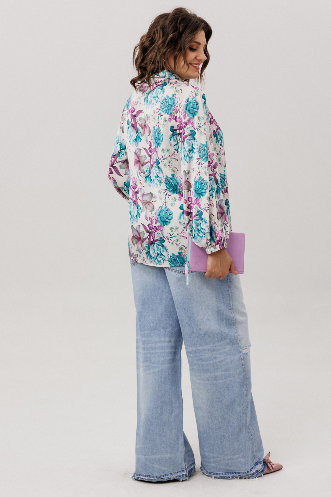 Блузка ANELLI LAUREL 1806 розы лилии пионы - фото 6