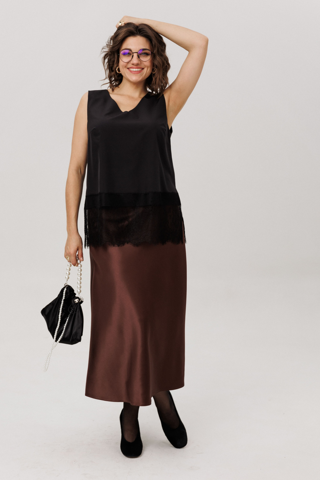 Юбка ANELLI LAUREL 1808 горький шоколад - фото 1