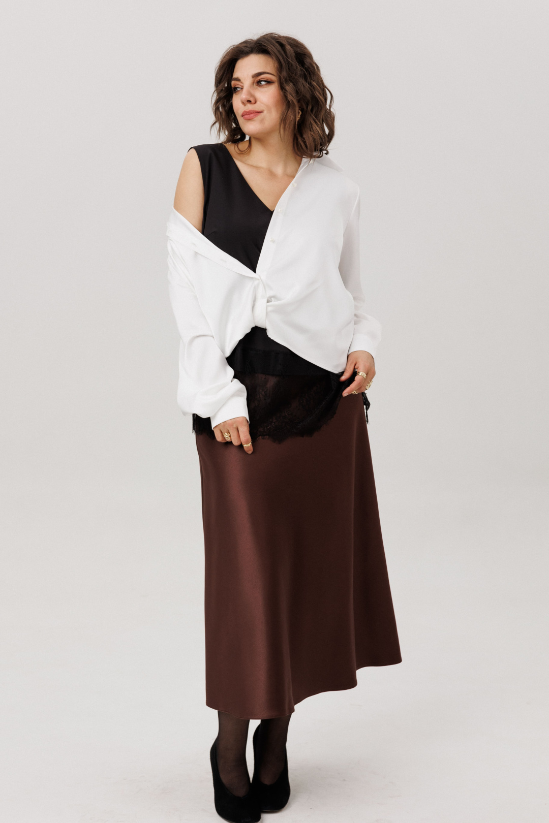 Юбка ANELLI LAUREL 1808 горький шоколад - фото 1
