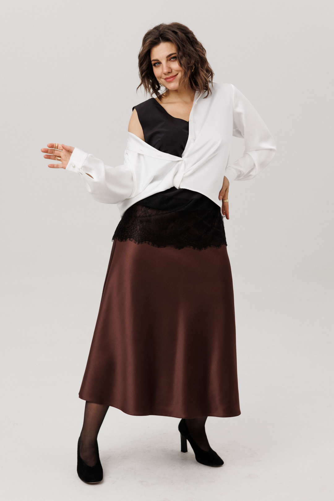Юбка ANELLI LAUREL 1808 горький шоколад - фото 2