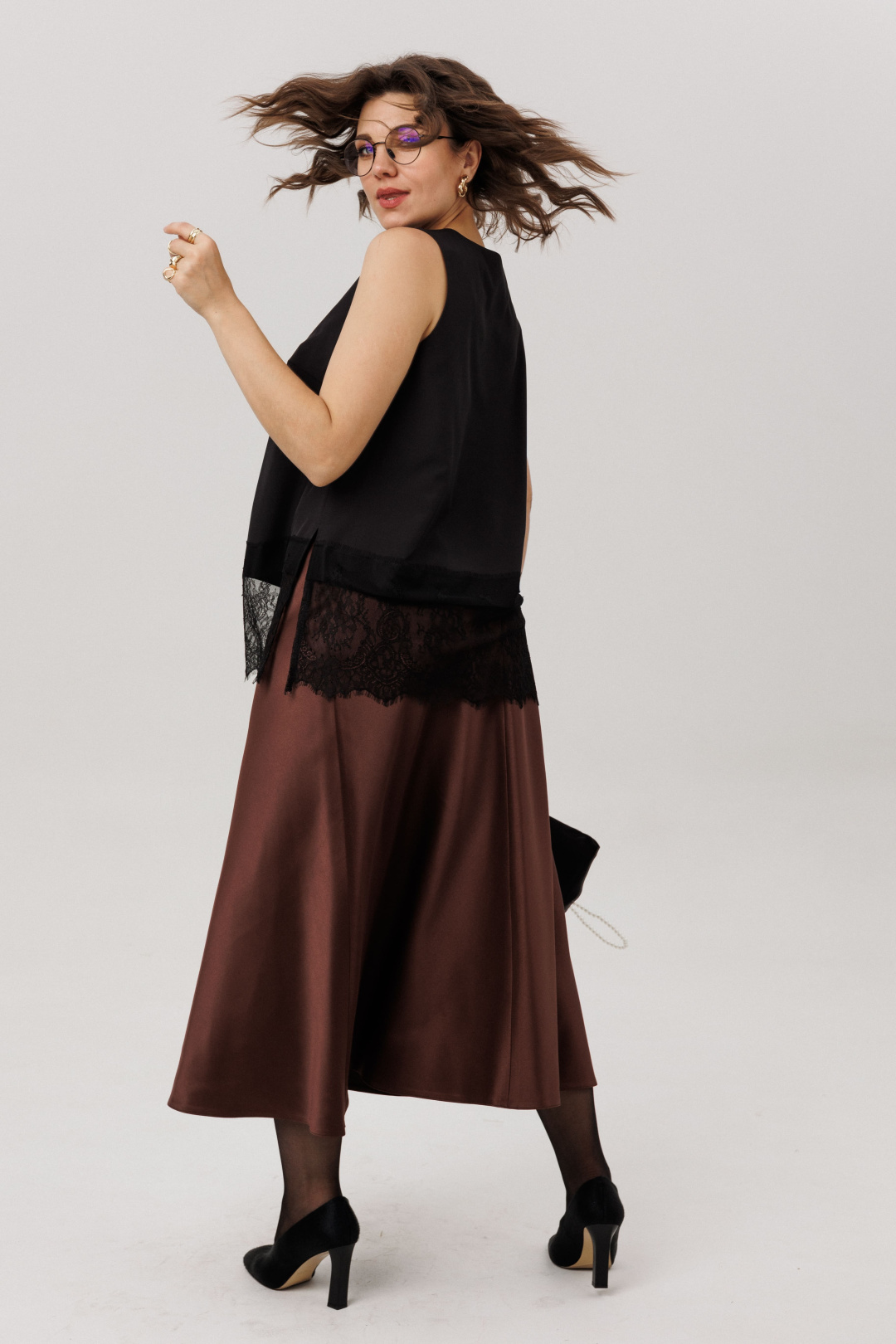 Юбка ANELLI LAUREL 1808 горький шоколад - фото 4