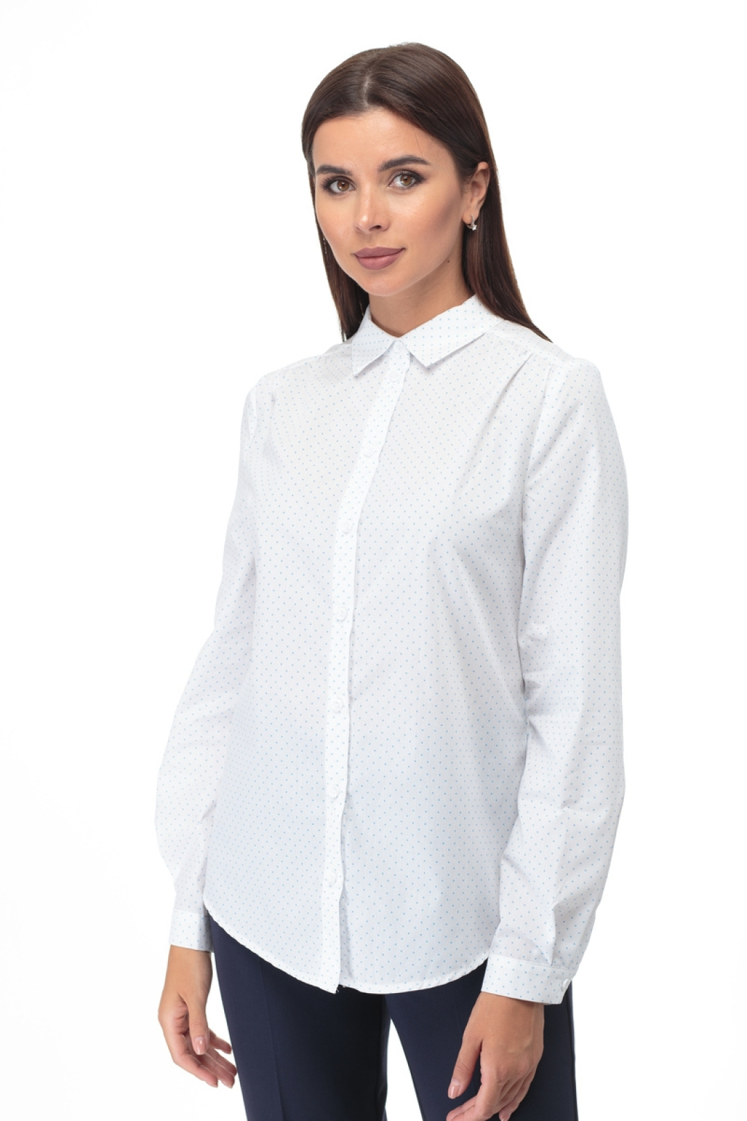 Блузка ANELLI LAUREL 738 белый с голубыми точками