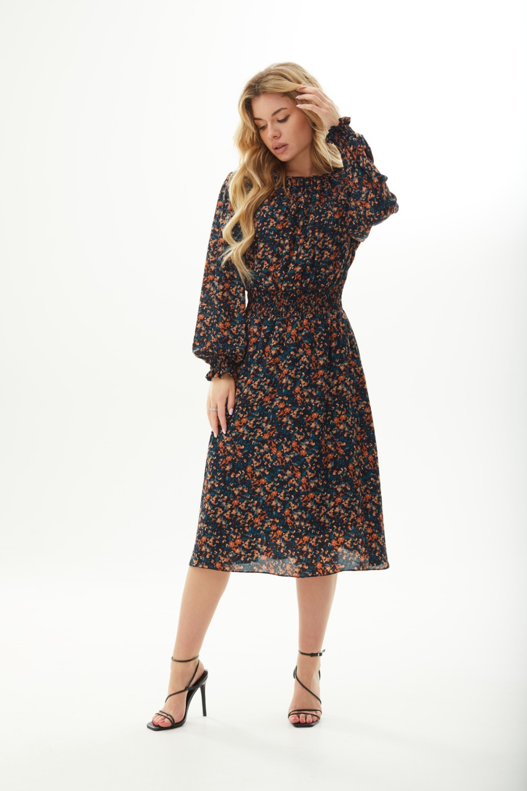 Платье MISLANA WOMEN А828 черный с коричневым