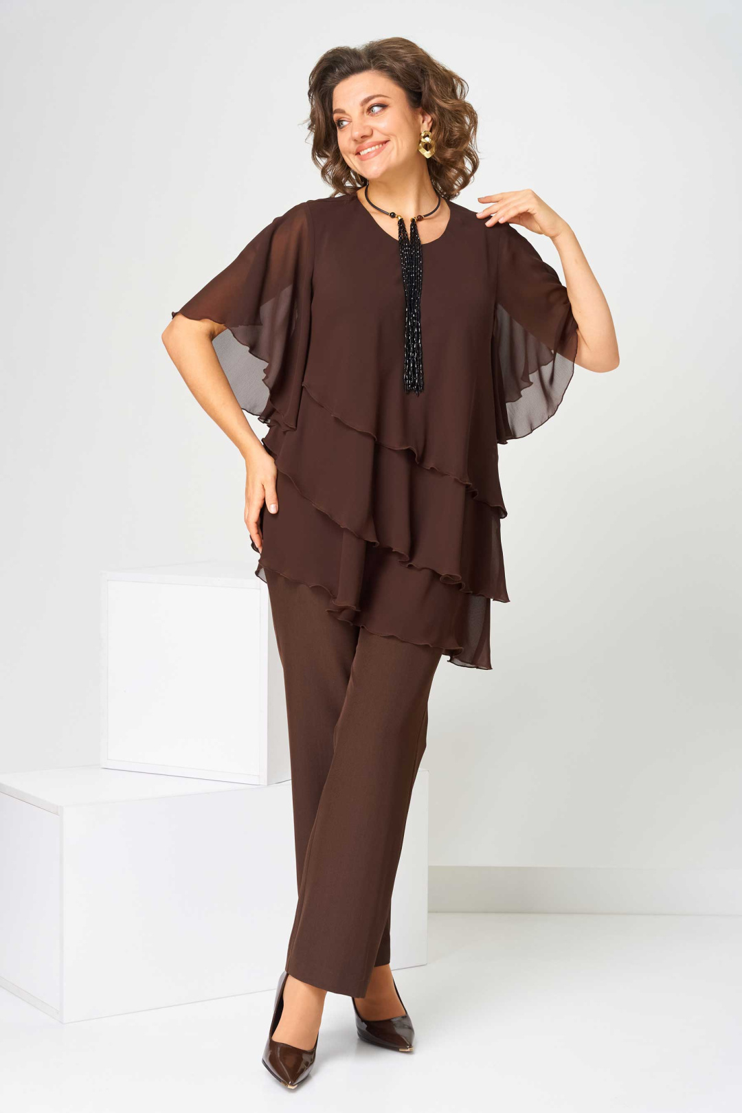 Туника Асолия 4100 коричневый - фото 2