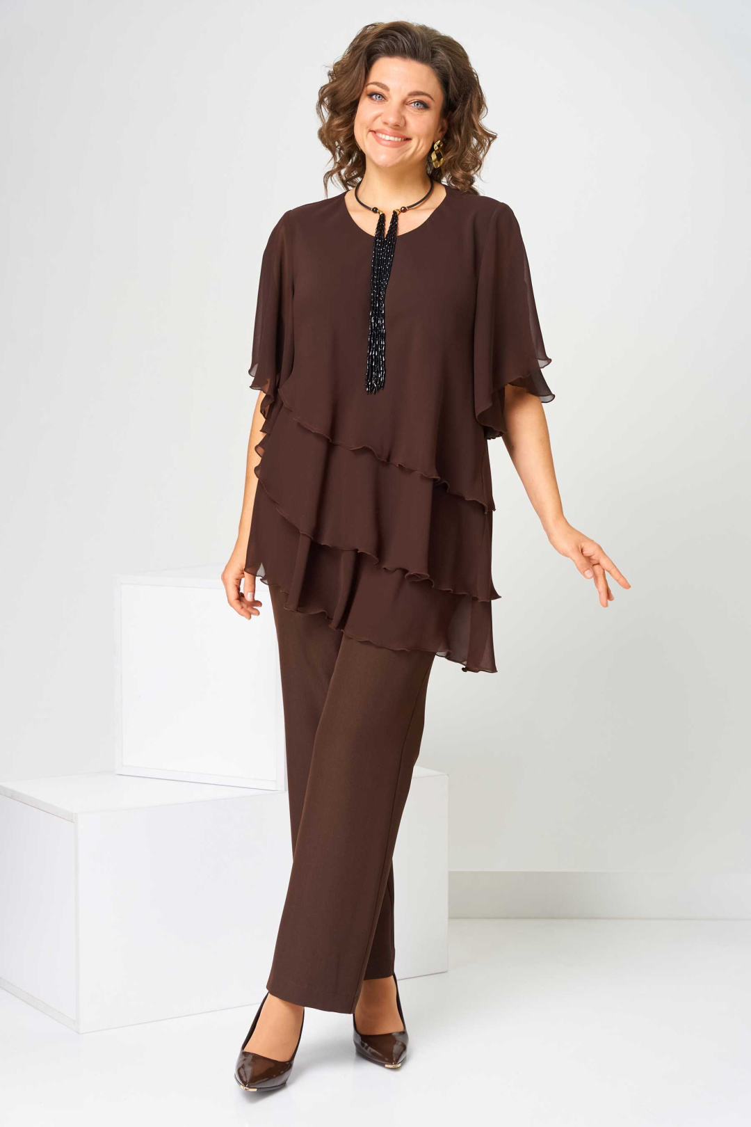 Туника Асолия 4100 коричневый - фото 3