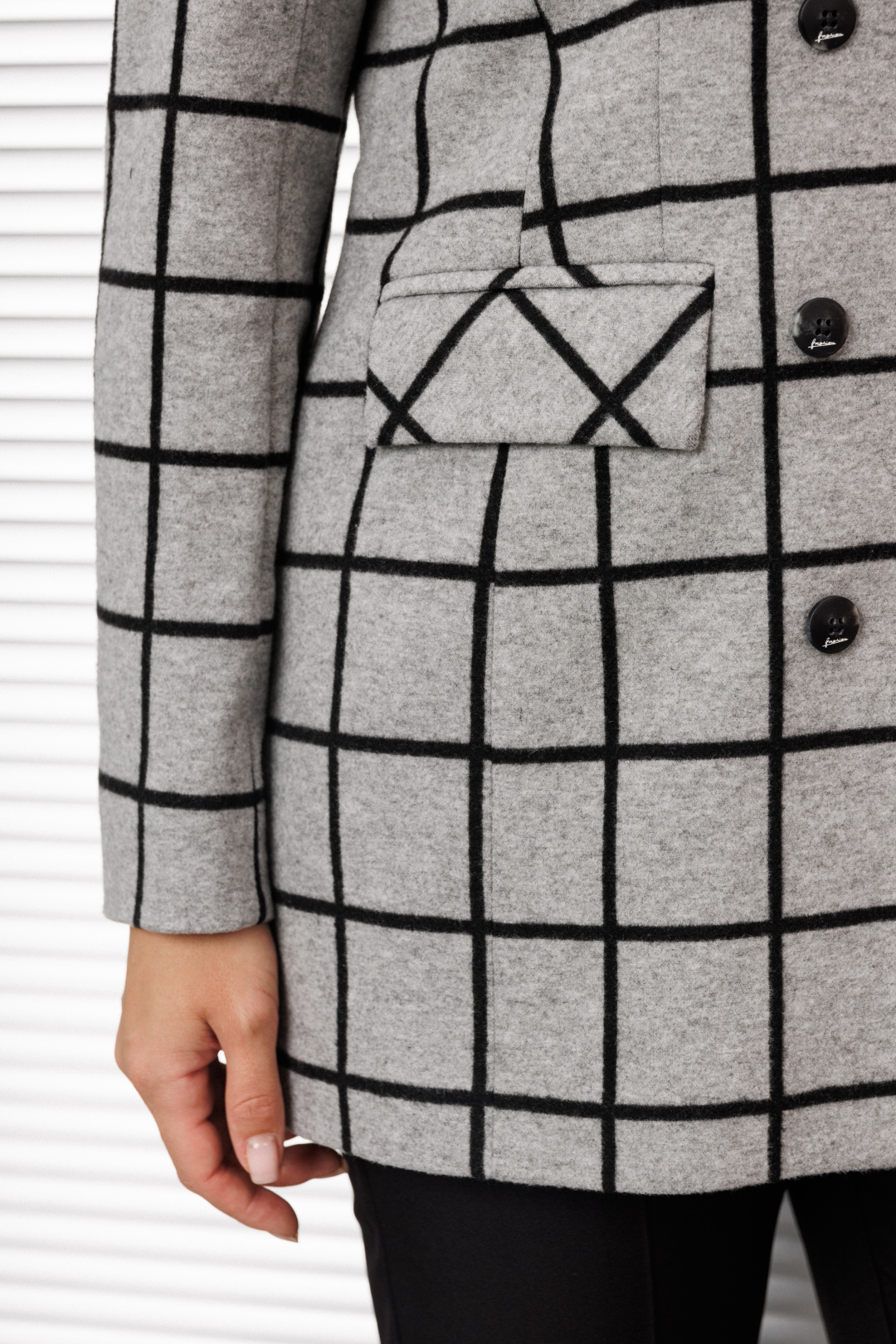 Жакет Azzara 1028 серая клетка - фото 3