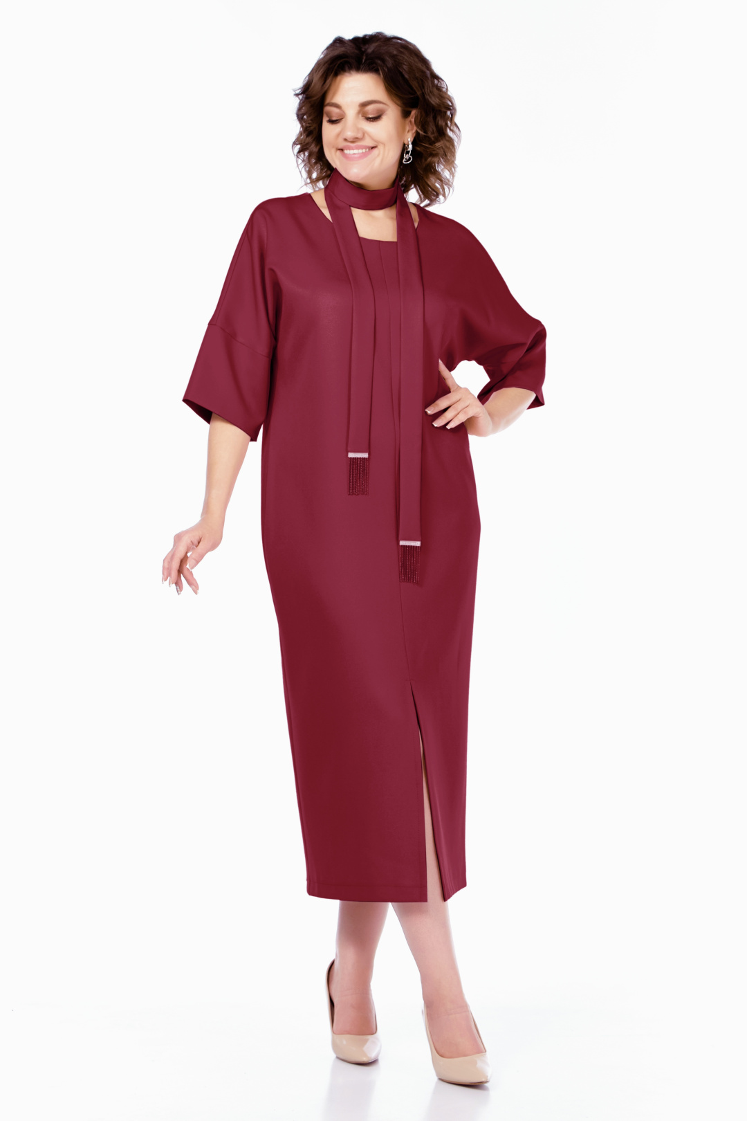 Платье БагираАнТа 1046 бордовый - фото 3