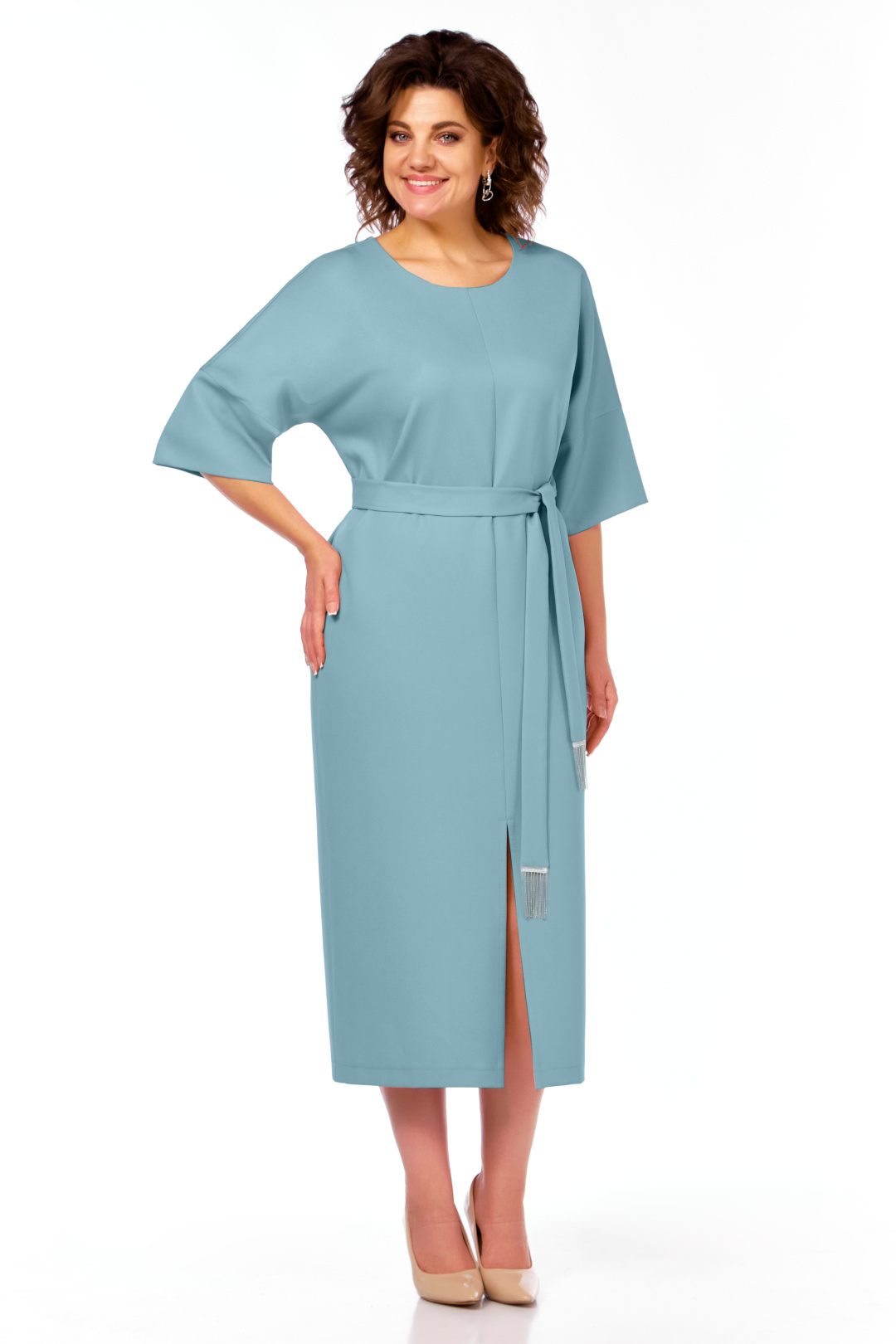 Платье БагираАнТа 1046 серо-голубой - фото 2