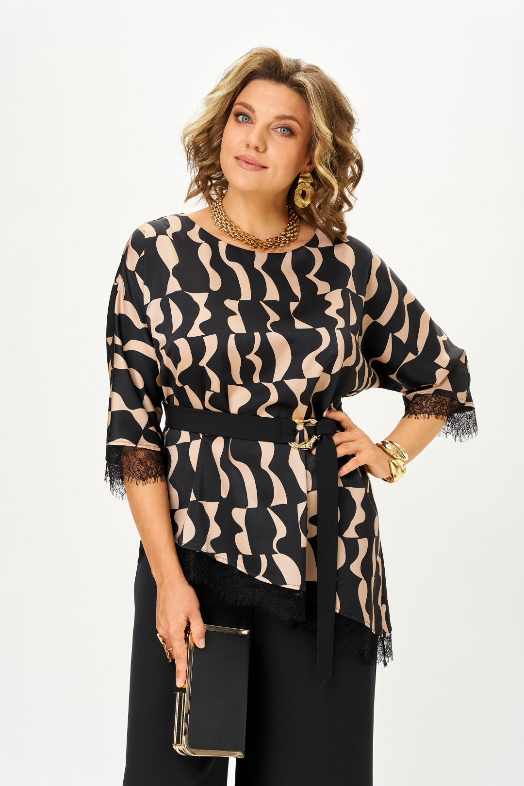 Костюм БагираАнТа 1138 чёрный+золотистый (беж)