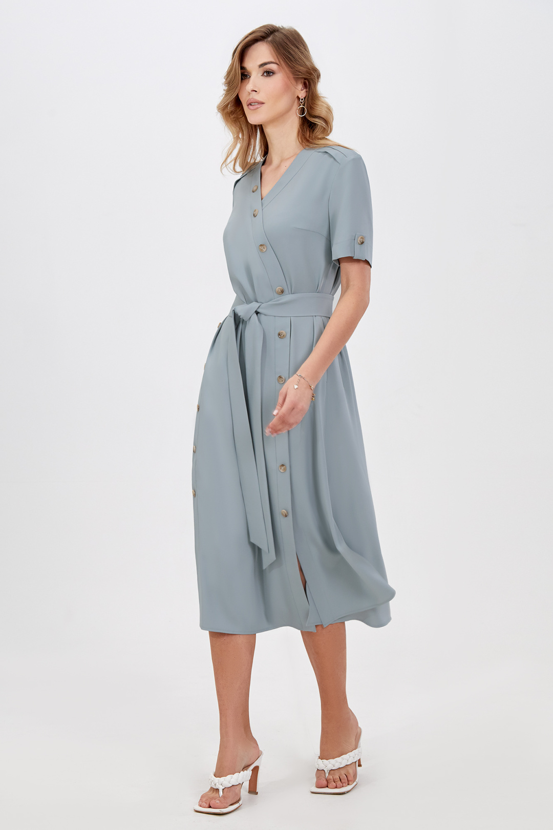 Платье Bazalini 5034 серо-голубой - фото 4