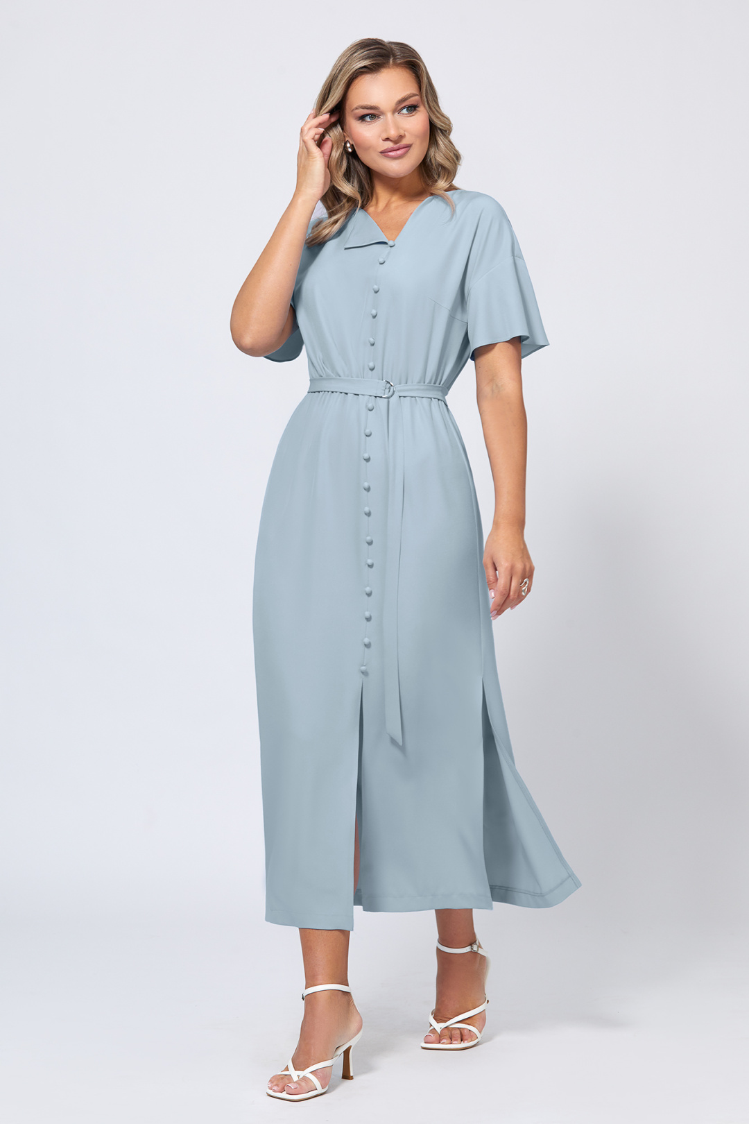 Платье Bazalini 5045 серо-голубой - фото 1