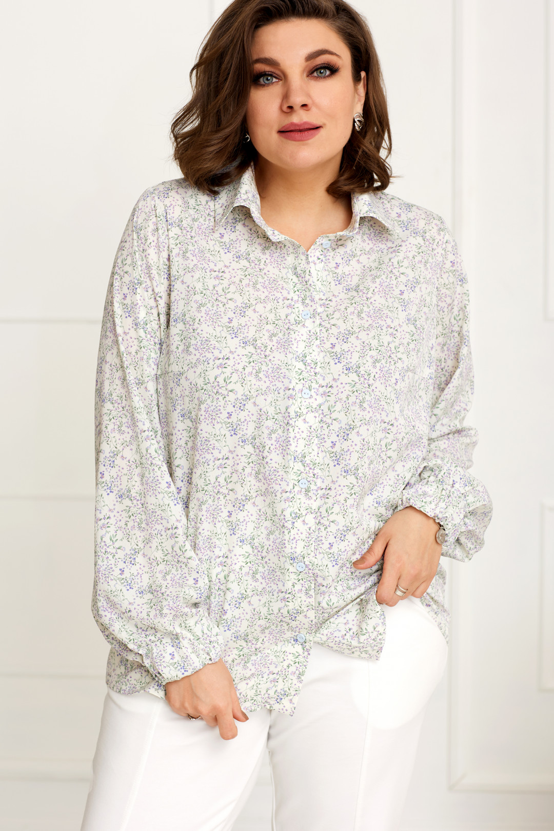 Блузка BegiModa 4087 цветочный принт