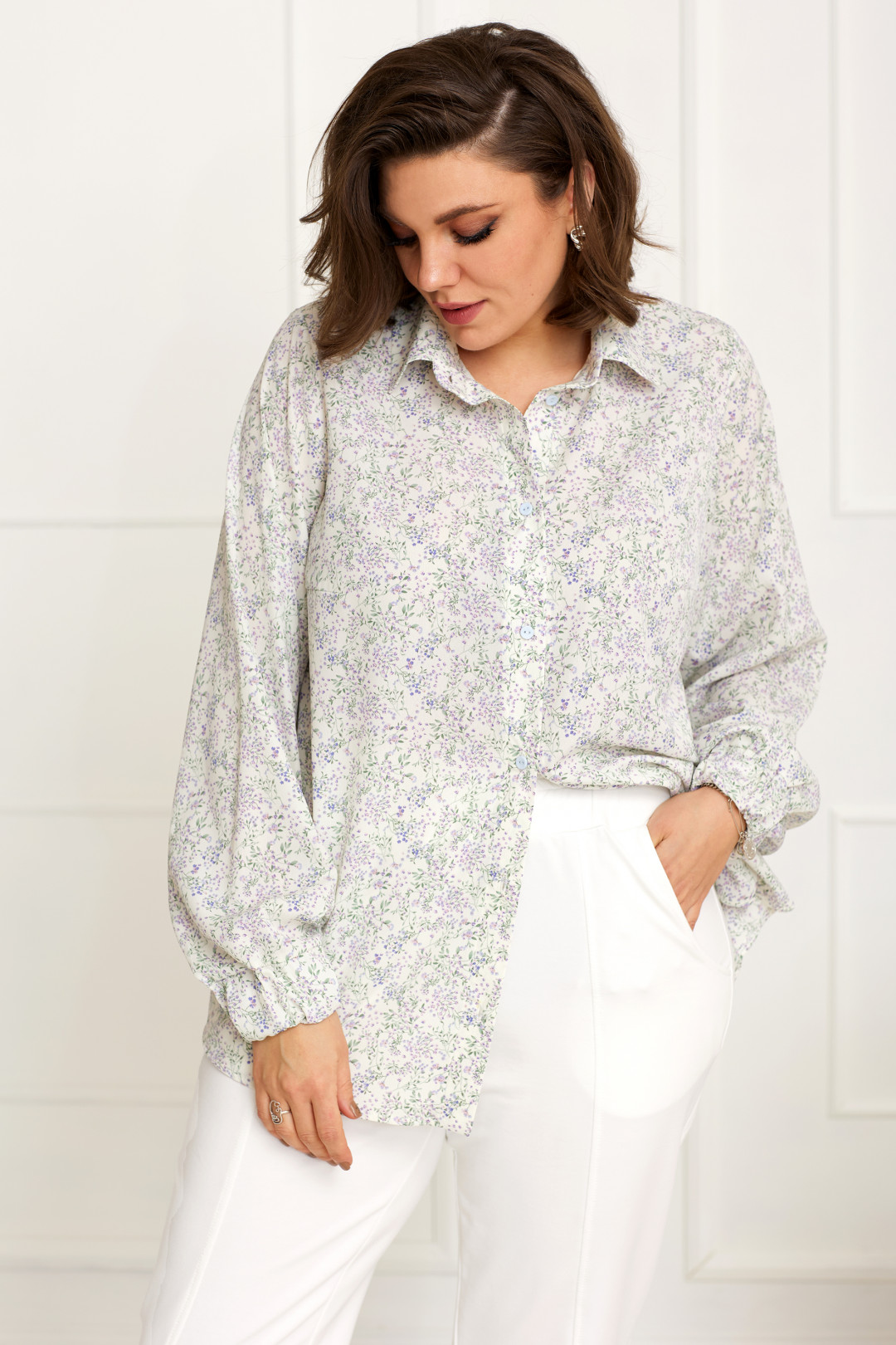 Блузка BegiModa 4087 цветочный принт