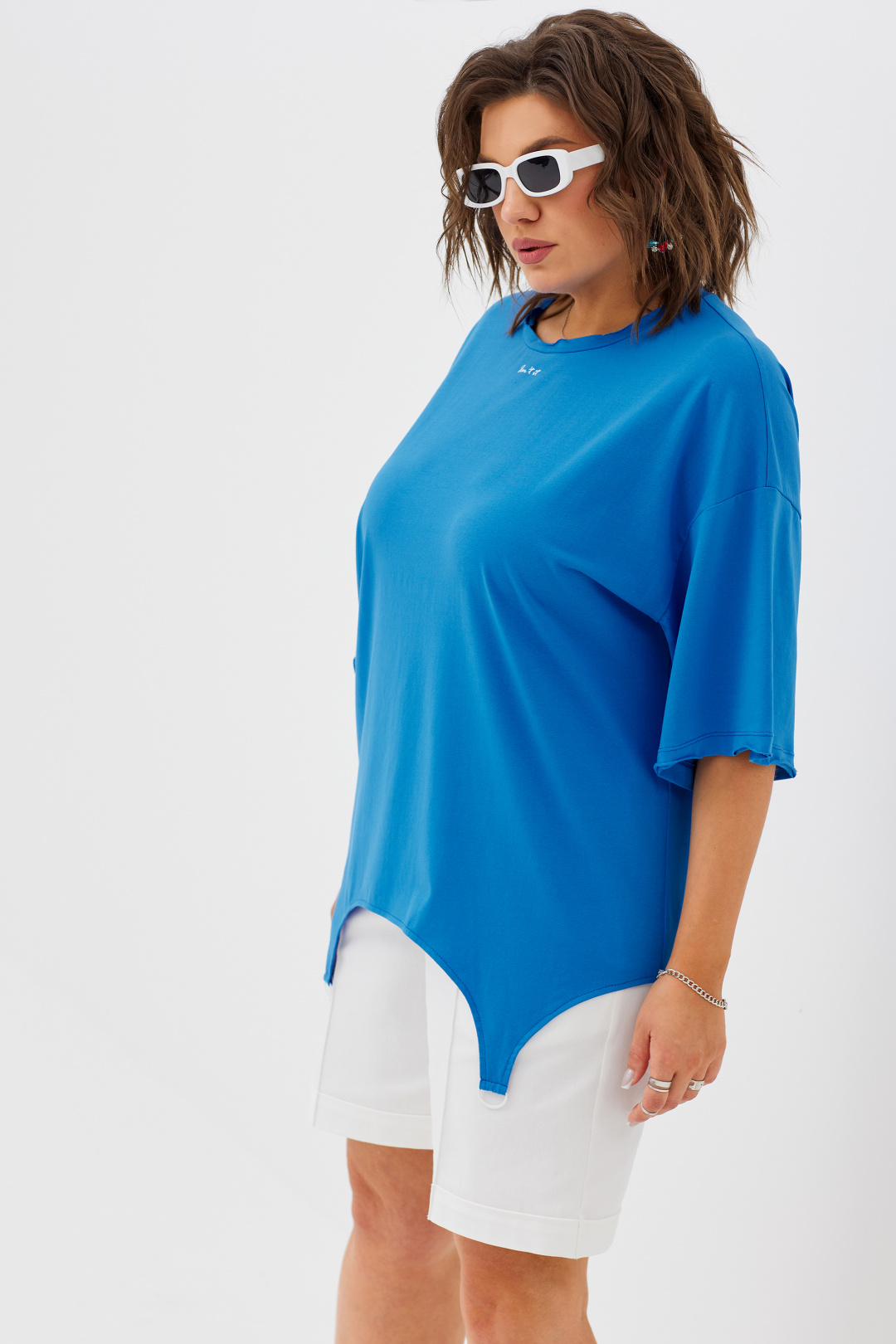 Блузка BegiModa 4093 ярко синий - фото 4