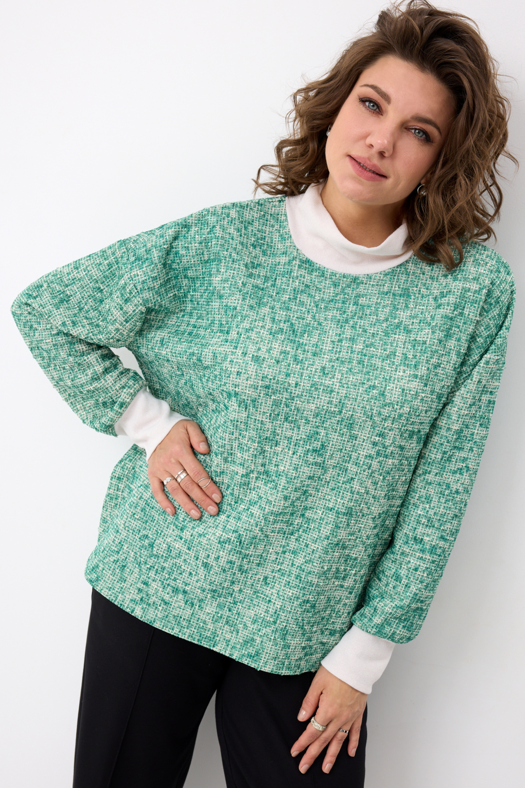 Джемпер BegiModa 4151 малахит - фото 6