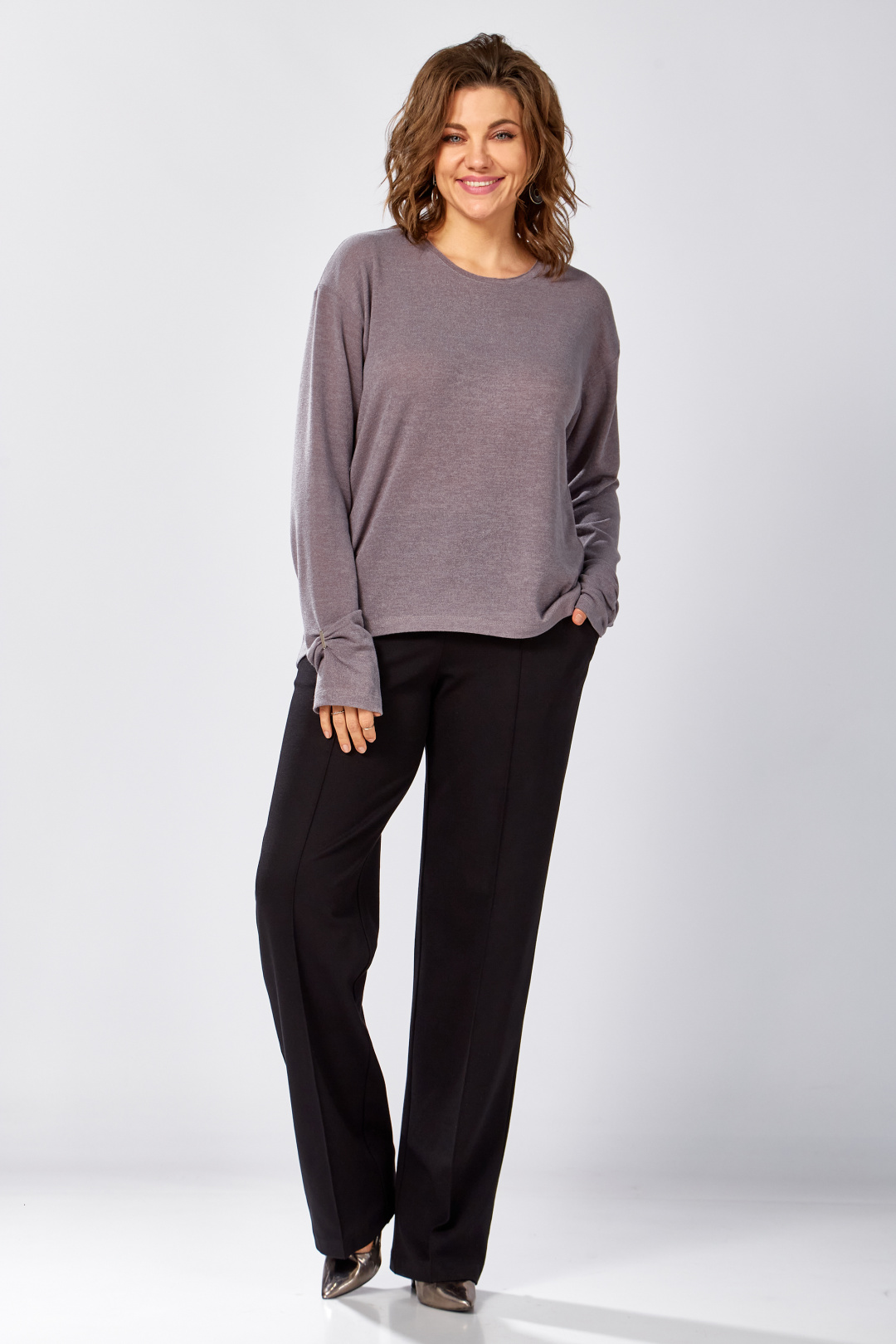 Джемпер BegiModa 4154 фиолетовый пепел - фото 2