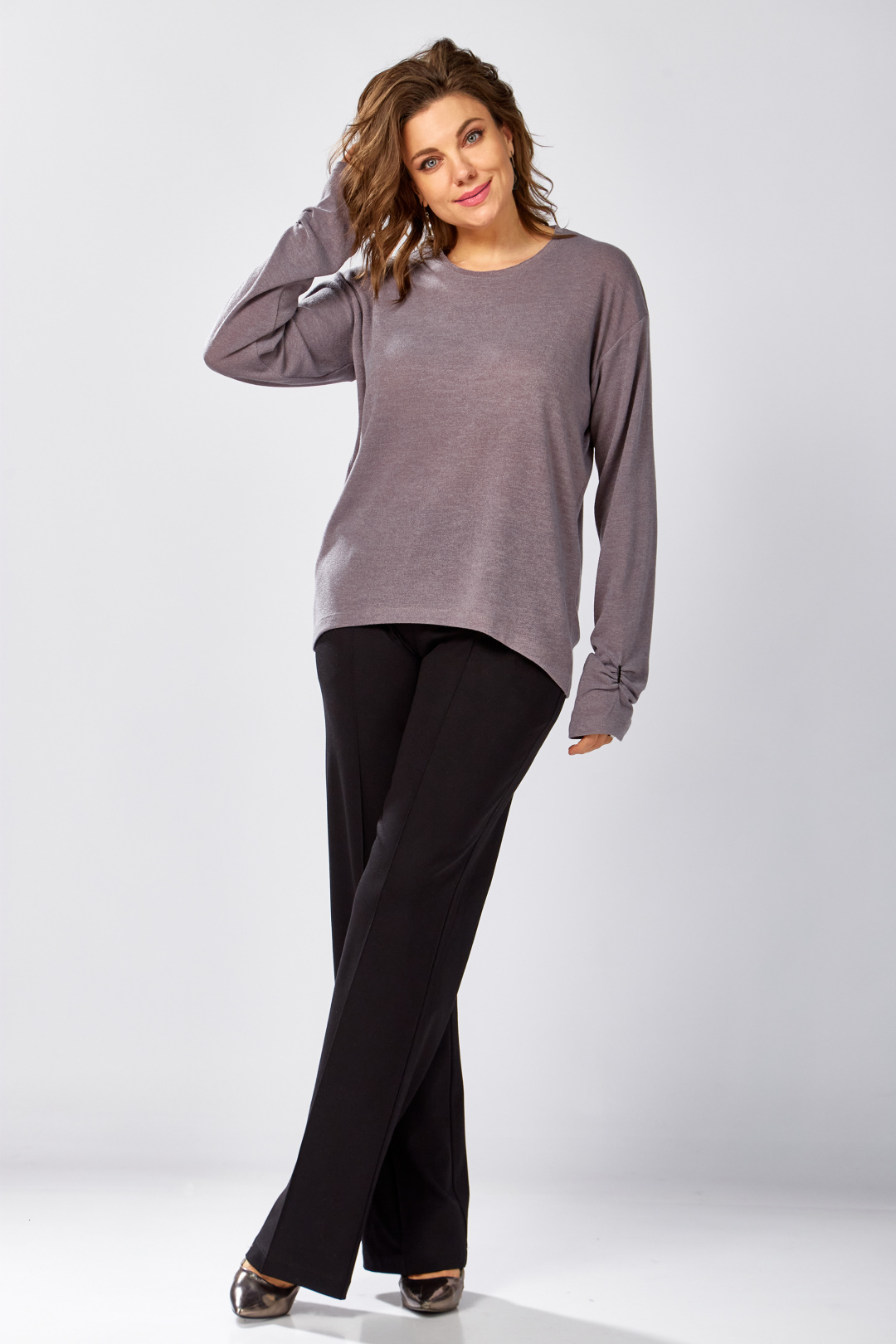 Джемпер BegiModa 4154 фиолетовый пепел - фото 3