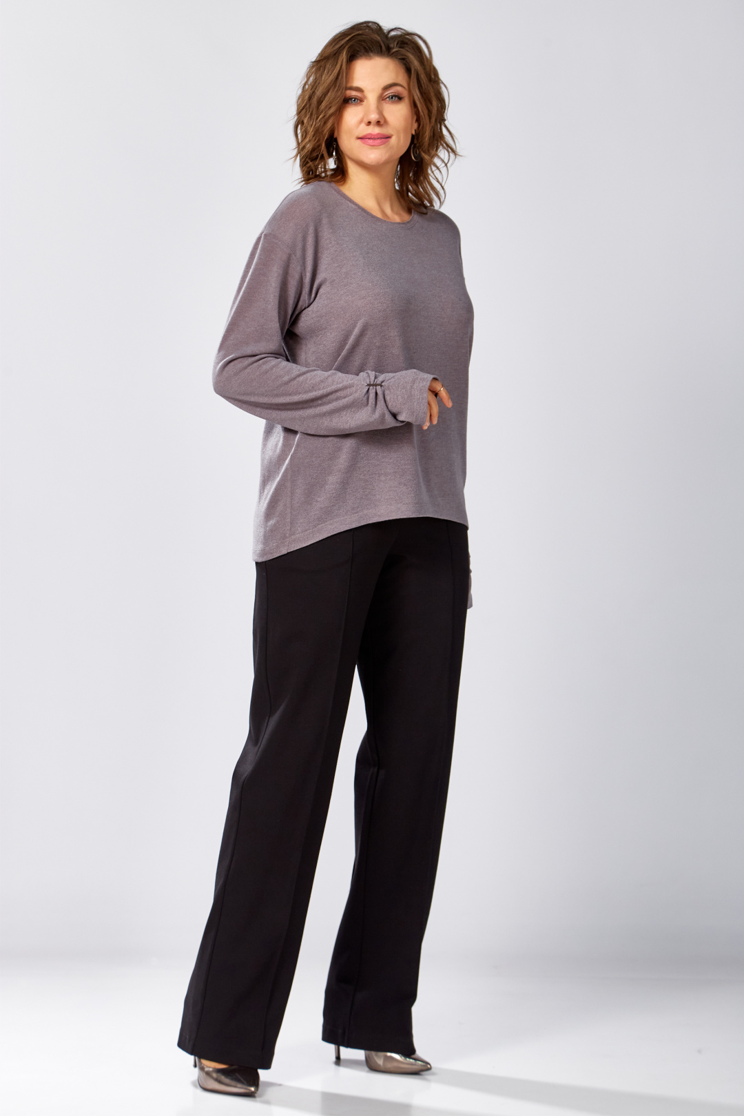 Джемпер BegiModa 4154 фиолетовый пепел - фото 4