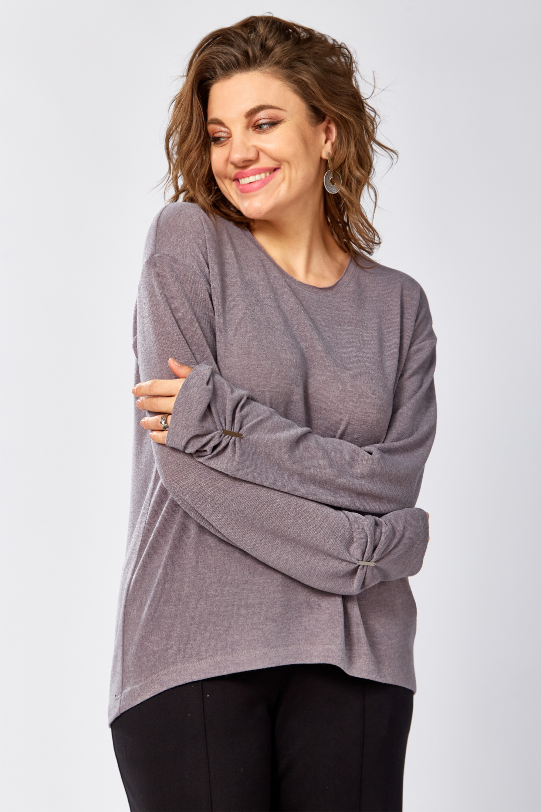 Джемпер BegiModa 4154 фиолетовый пепел - фото 5