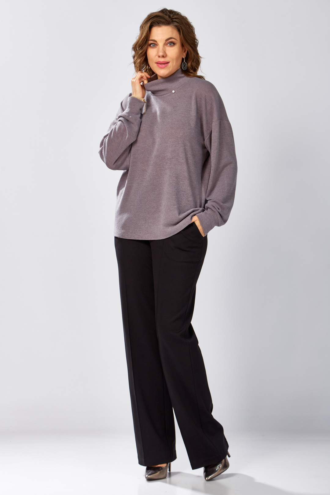 Джемпер BegiModa 4156 фиолетовый пепел - фото 2