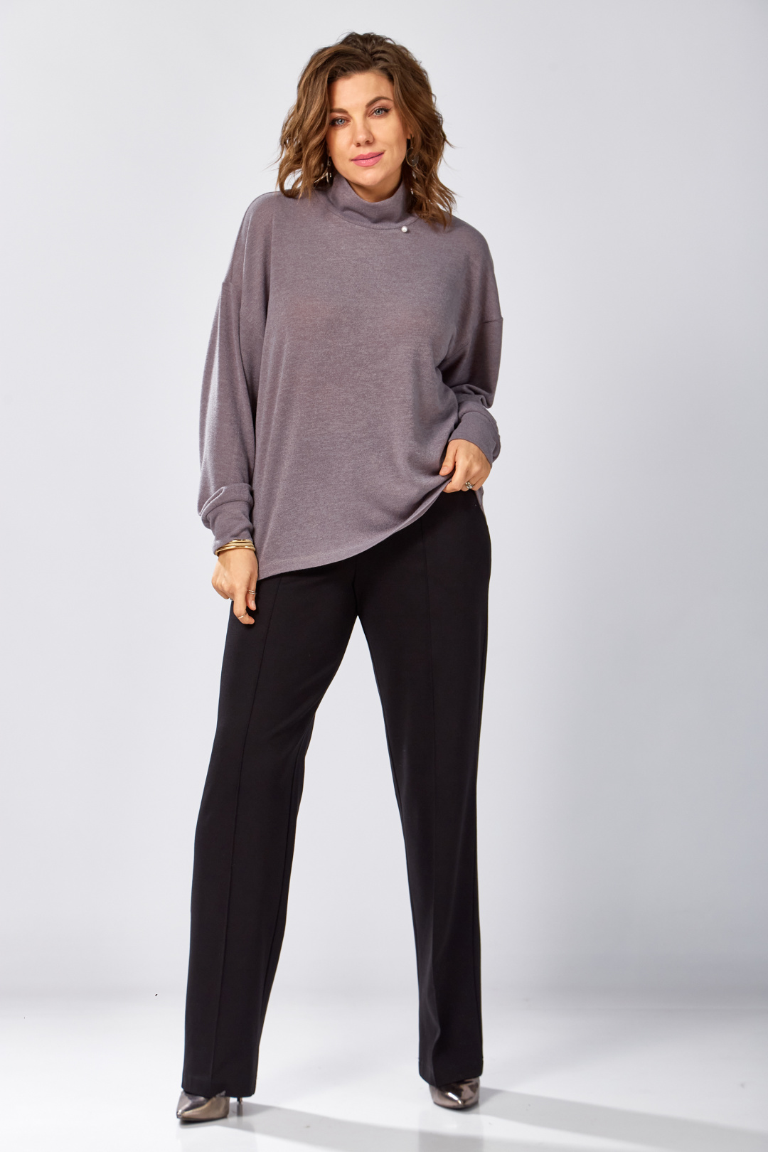 Джемпер BegiModa 4156 фиолетовый пепел - фото 3