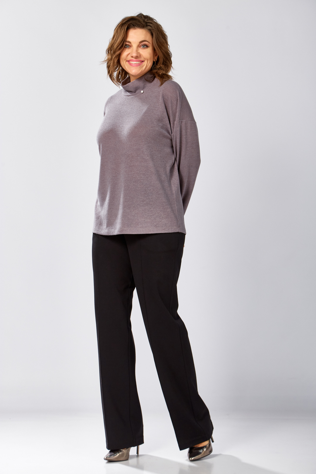 Джемпер BegiModa 4156 фиолетовый пепел - фото 4