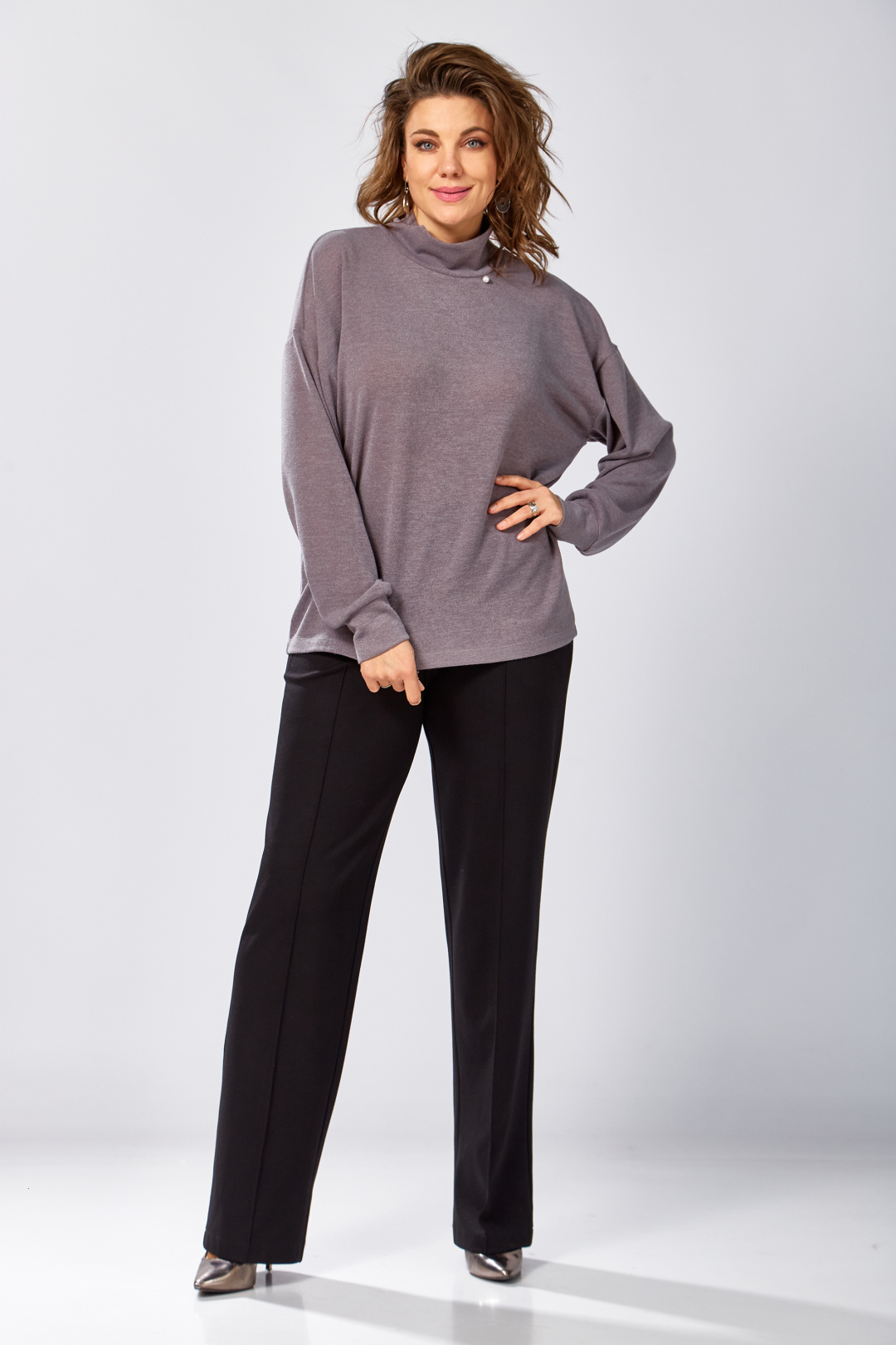 Джемпер BegiModa 4156 фиолетовый пепел - фото 5