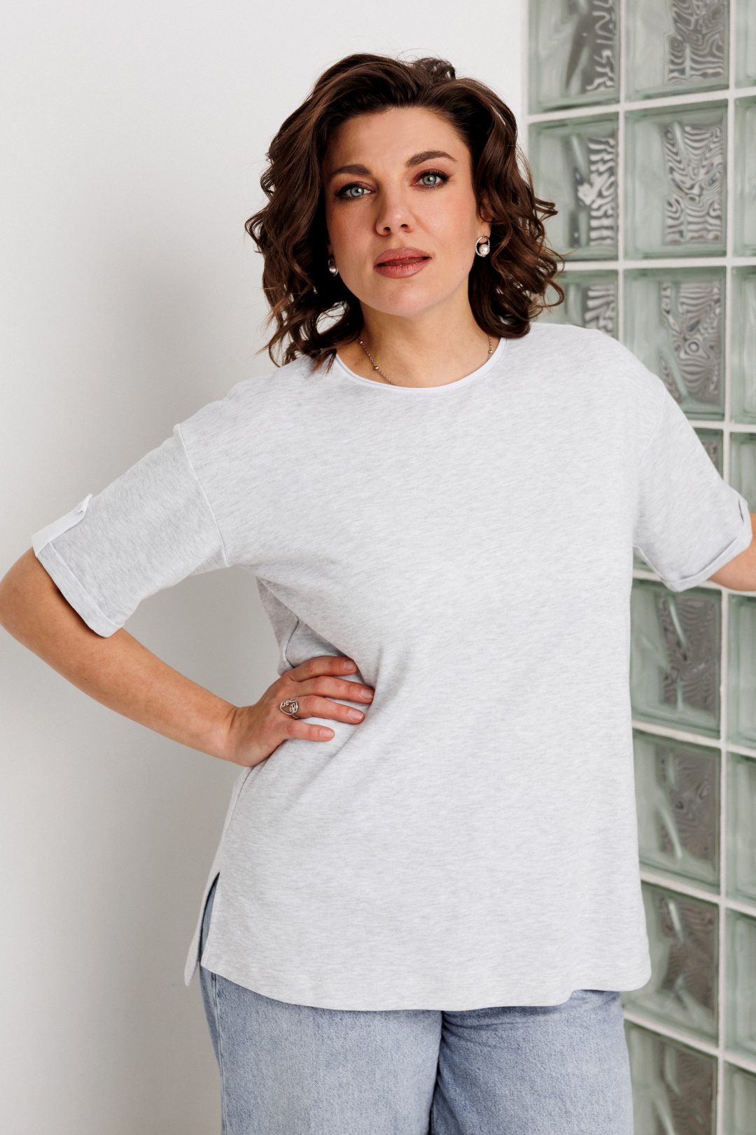 Футболка BegiModa 4163 серый меланж