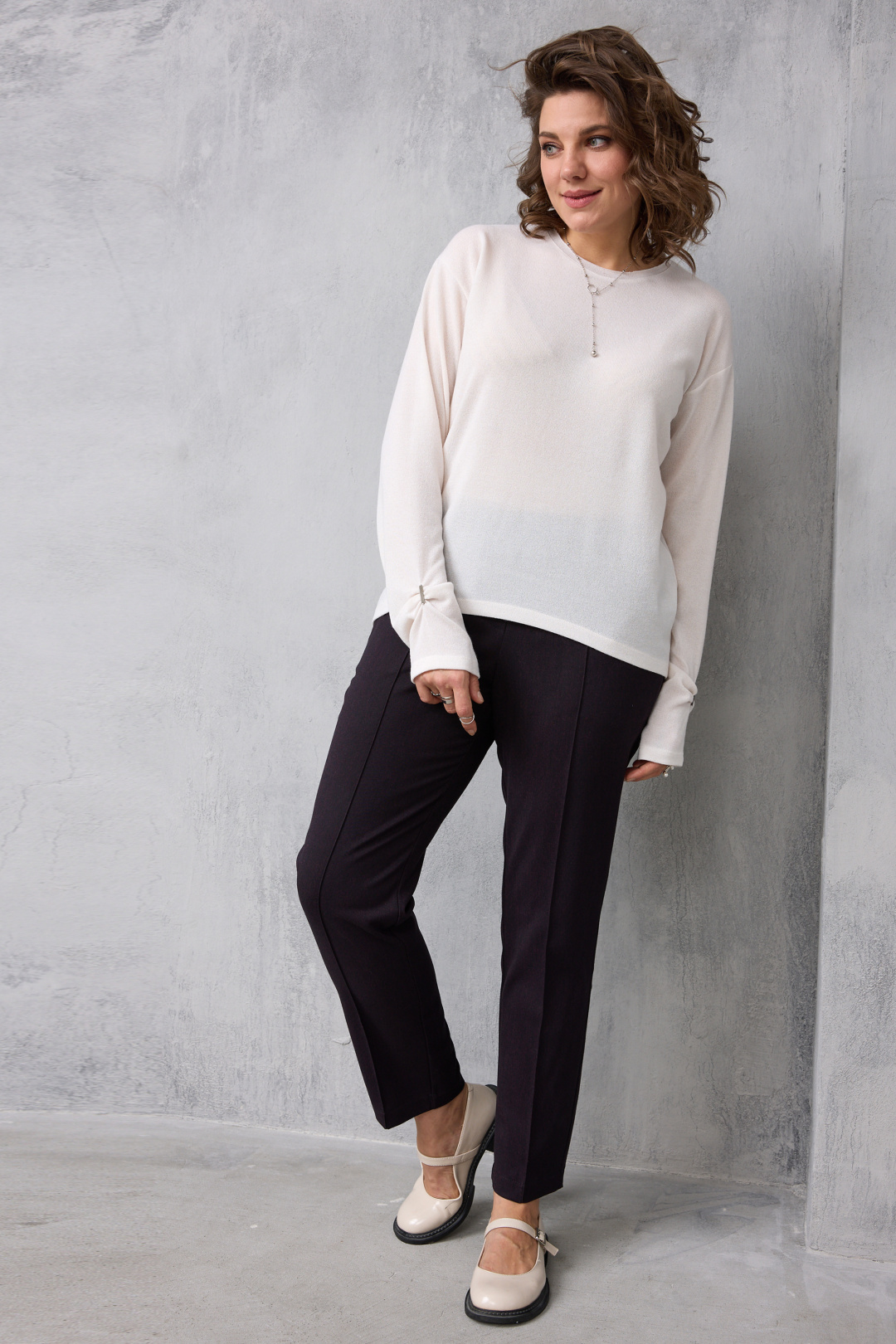 Брюки BegiModa 6078 черный баклажан