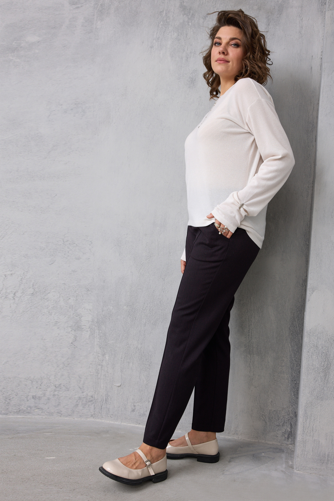 Брюки BegiModa 6078 черный баклажан - фото 5